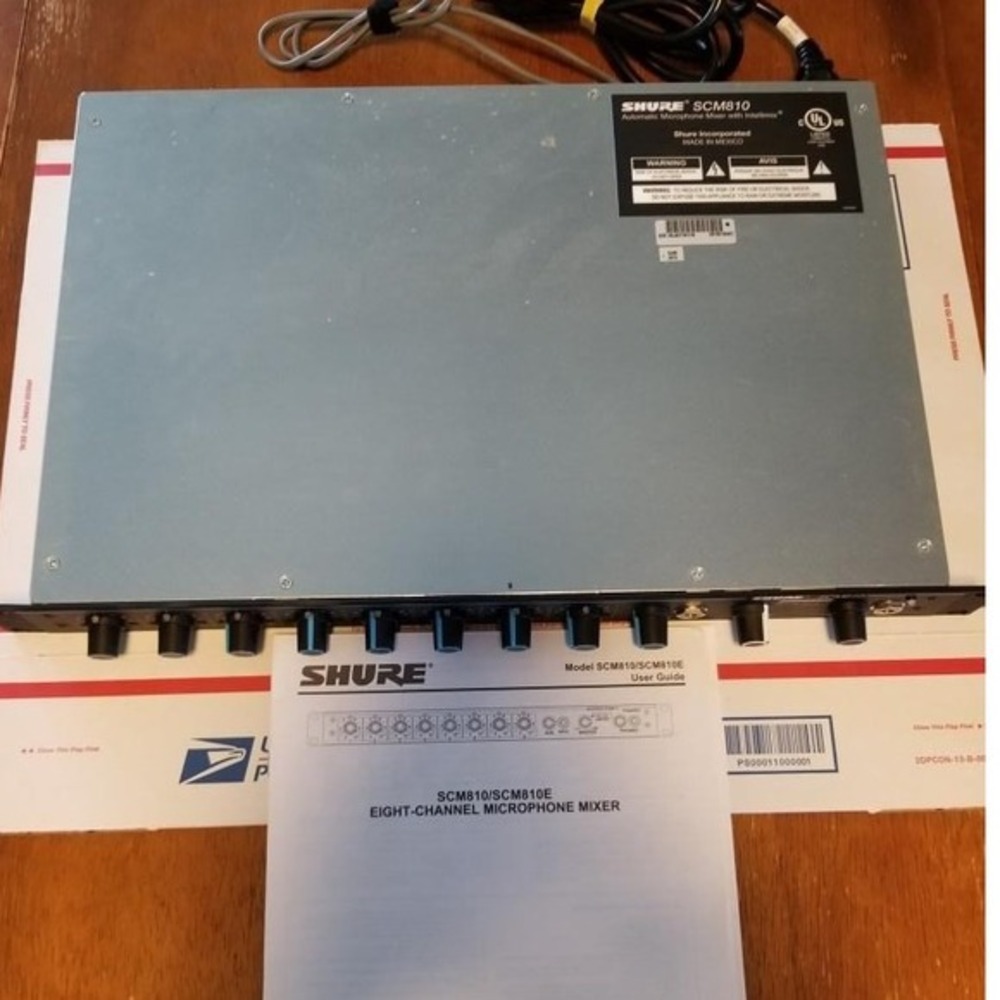 Shure SCM810 8-Channel Microphone Mixer Audio Sound‎ Board Tested w/ Manual